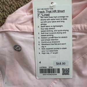 Lululemon Track that 3” size 4 in strawberry milkshake shorts